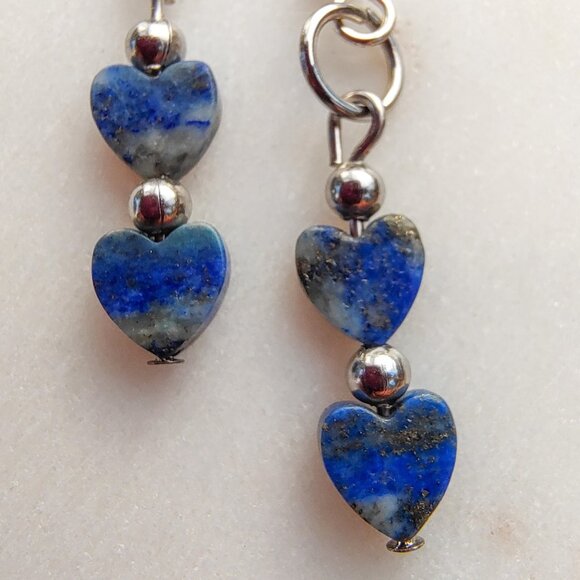 “Danu” Celtic Goddess Earrings | Lapis Lazuli | Sterling Silver | Handmade - Picture 3 of 8